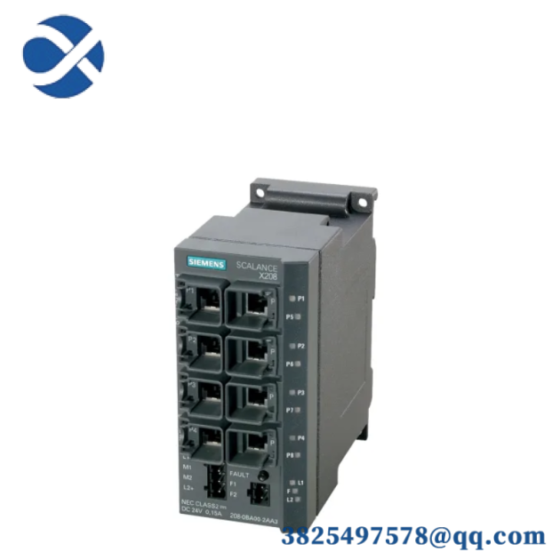 SIEMENS SCALANCE X208 - Pro Managed IE Switch, 8x 10/100Mbps Ports, IP65/67 Rated