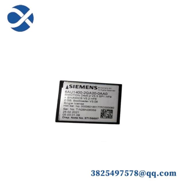 SIEMENS 6AU1400-2QA20-0AA0 Compact Flash Card: Reliable Data Storage for Industrial Automation